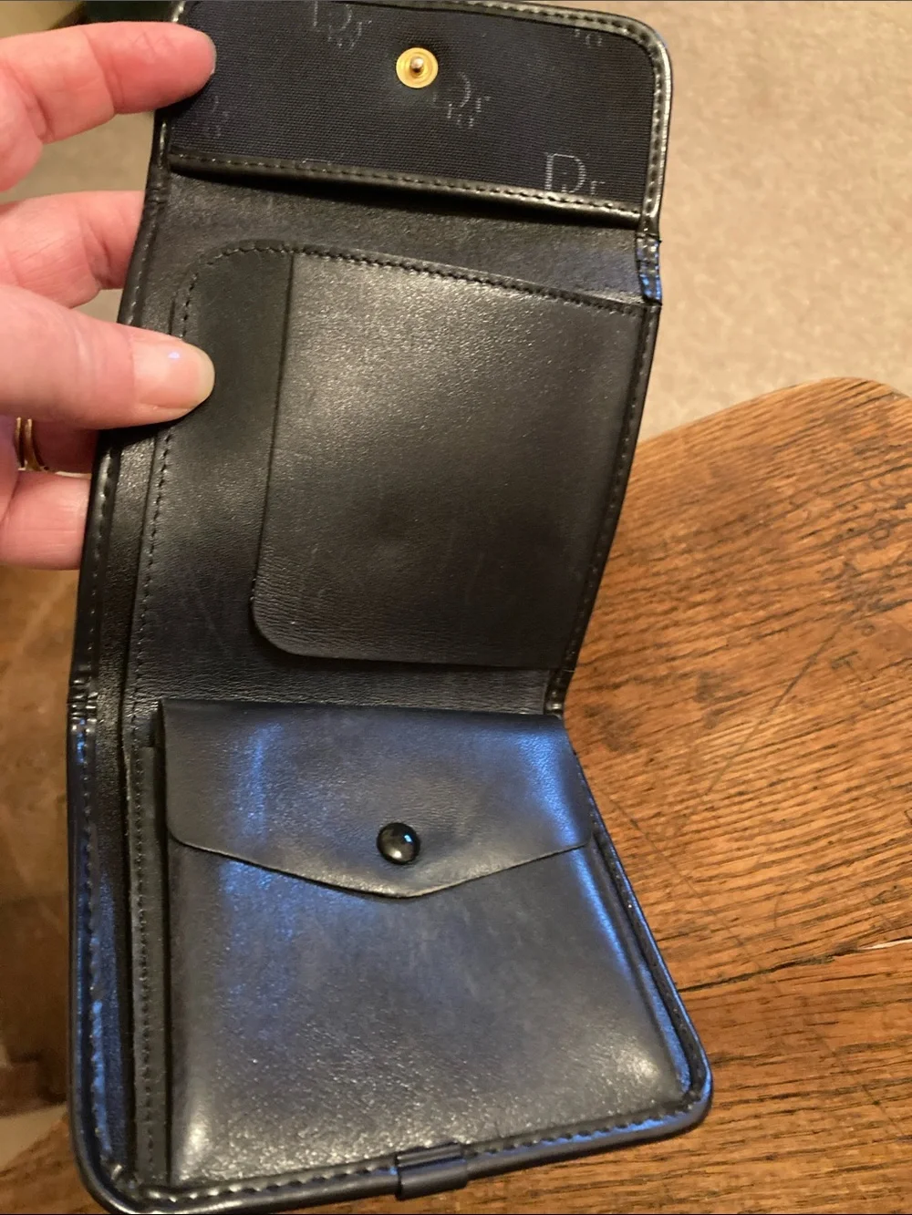 Christian Dior Jacquard Compact Wallet Vintage